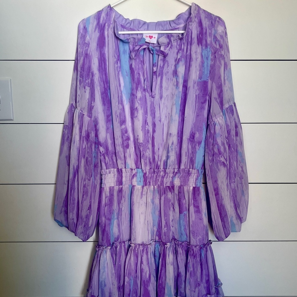 Buddy Love Lavender and Blue Long Sleeve Dress - Picture 5 of 5